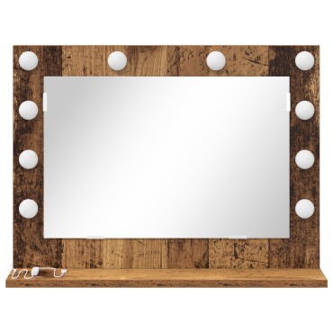 vidaXL καθρέφτης vanity Παλιό ξύλο Ξύλο 60 x 45 x 18 εκ. Καθρέφτης