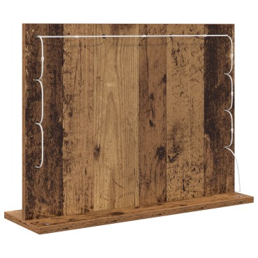 vidaXL καθρέφτης vanity Παλιό ξύλο Ξύλο 60 x 45 x 18 εκ. Καθρέφτης