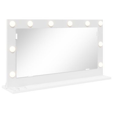 vidaXL Καθρέφτης Τουαλέτας με LED Φώτα Λευκό 80x45x18 εκ