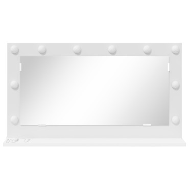 vidaXL Καθρέφτης Τουαλέτας με LED Φώτα Λευκό 80x45x18 εκ