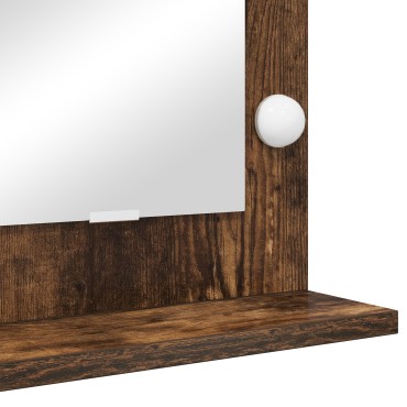 vidaXL Καθρέφτης Vanity Καπνιστός δρυς, ασημί Ξύλο, γυαλί 80 x 45 εκ