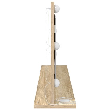 vidaXL Καθρέφτης Vanity με LED φώτα Sonoma Oak 100x45x18 εκ.