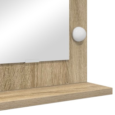 vidaXL Καθρέφτης Vanity με LED φώτα Sonoma Oak 100x45x18 εκ.