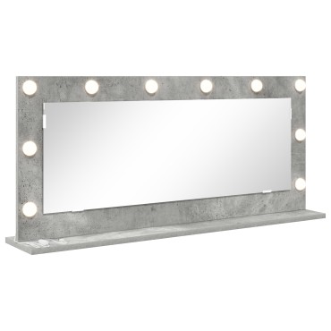 vidaXL Καθρέφτης Vanity με LED φώτα Γκρι 100x45x18 εκ.