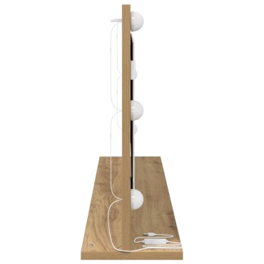 vidaXL Καθρέφτης Vanity με φώτα LED Artisan Oak 100x45x18 εκ.