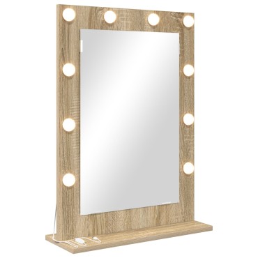 vidaXL Καθρέφτης Τουαλέτας Sonoma oak MDF, Γυαλί 70 x 50 x 18 cm