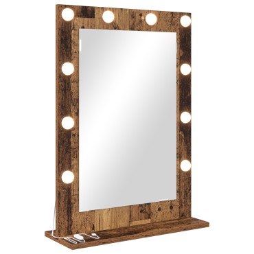 vidaXL Καθρέφτης Vanity Παλιό ξύλο Στερεό Ξύλο 70 x 50 x 18 εκ.