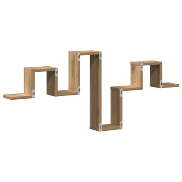 vidaXL Ράφια Τοίχου Καλλιτεχνικό Δρυς 104,5x10x43cm Επεξεργασμένο Ξύλο 1 τεμ.
