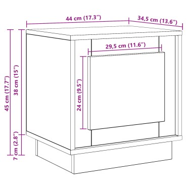 vidaXL Κομοδίνο με LED Φωτισμό Λευκό 44x34,5x45cm 1 τεμ.