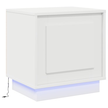 vidaXL Κομοδίνα με LED Φώτα 2 τεμ. Λευκό 44x34,5x45 εκ