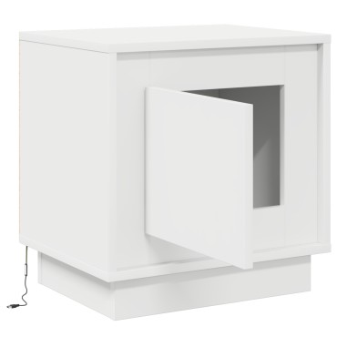 vidaXL Κομοδίνα με LED Φώτα 2 τεμ. Λευκό 44x34,5x45 εκ
