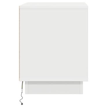 vidaXL Κομοδίνα με LED Φώτα 2 τεμ. Λευκό 44x34,5x45 εκ