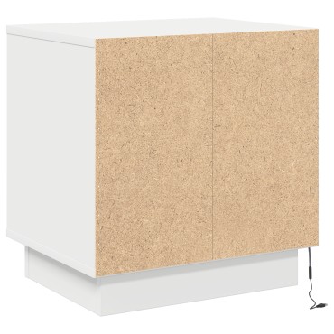 vidaXL Κομοδίνα με LED Φώτα 2 τεμ. Λευκό 44x34,5x45 εκ