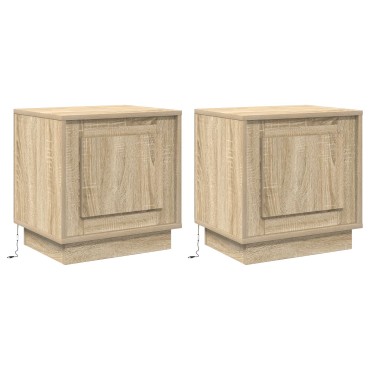 vidaXL Κομοδίνα Σετ 2 Sonoma oak Επεξεργασμένο ξύλο 44x34.5x45 εκ 1 τεμ.