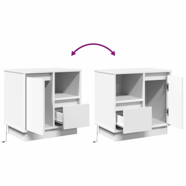 vidaXL Κομοδίνο Λευκό 50x34,5x50cm Επεξεργασμένο ξύλο 1 τεμ.