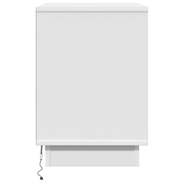 vidaXL Κομοδίνα με LED 2 τεμ. Λευκά 50x34,5x50cm