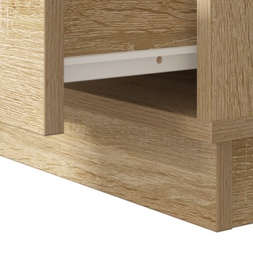 vidaXL κομοδίνο με LED από Sonoma Oak 50x34,5x50cm 1 τεμ.