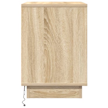 vidaXL κομοδίνο με LED από Sonoma Oak 50x34,5x50cm 1 τεμ.