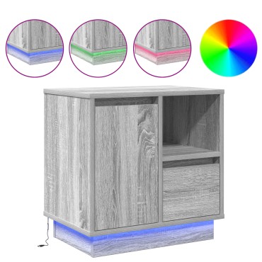 vidaXL Κομοδίνο 2 τεμ. Γκρι 50x34,5x50cm Επεξεργασμένο ξύλο