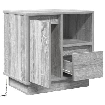 vidaXL Κομοδίνο 2 τεμ. Γκρι 50x34,5x50cm Επεξεργασμένο ξύλο