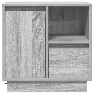 vidaXL Κομοδίνο 2 τεμ. Γκρι 50x34,5x50cm Επεξεργασμένο ξύλο