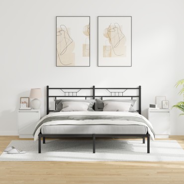 vidaXL Κομοδίνα με LED Φώτα 2 τεμ. Λευκό 39x34,5x50cm