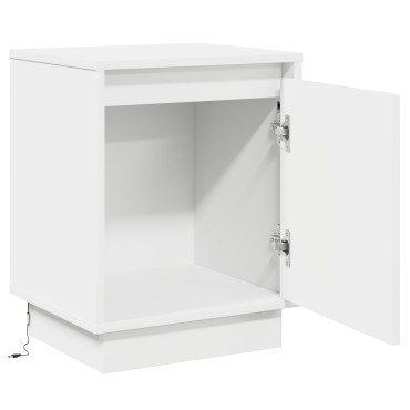 vidaXL Κομοδίνα με LED Φώτα 2 τεμ. Λευκό 39x34,5x50cm