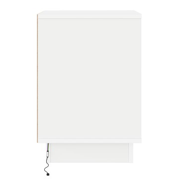 vidaXL Κομοδίνα με LED Φώτα 2 τεμ. Λευκό 39x34,5x50cm