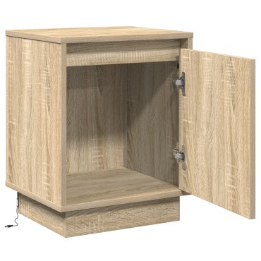 vidaXL Κομοδίνο με LED Φωτισμό Sonoma Oak 39x34,5x50 εκ 1 τεμ.
