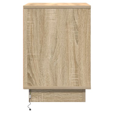 vidaXL Κομοδίνο με LED Φωτισμό Sonoma Oak 39x34,5x50 εκ 1 τεμ.