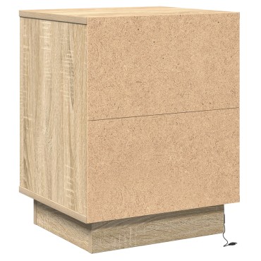 vidaXL Κομοδίνο με LED Φωτισμό Sonoma Oak 39x34,5x50 εκ 1 τεμ.