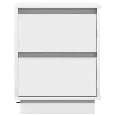 vidaXL Κομοδίνα με LED Φώτα 2 τεμ. Λευκό 39x34.5x50cm