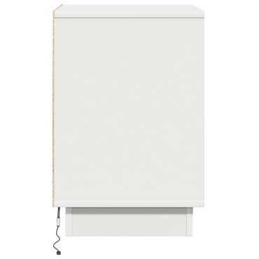 vidaXL Κομοδίνα με LED Φώτα 2 τεμ. Λευκό 39x34.5x50cm