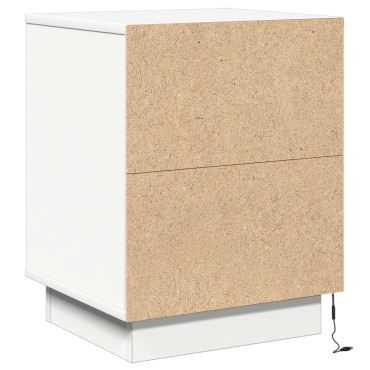 vidaXL Κομοδίνα με LED Φώτα 2 τεμ. Λευκό 39x34.5x50cm