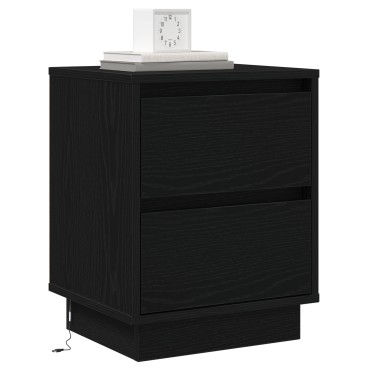 vidaXL Κομοδίνο 2 τεμ. Μαύρη Οξυά 39x34,5x50cm