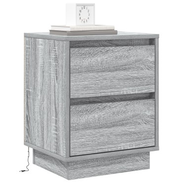 vidaXL Κομοδίνο 2 τεμ. Γκρι 39x34,5x50cm Επεξεργασμένο ξύλο