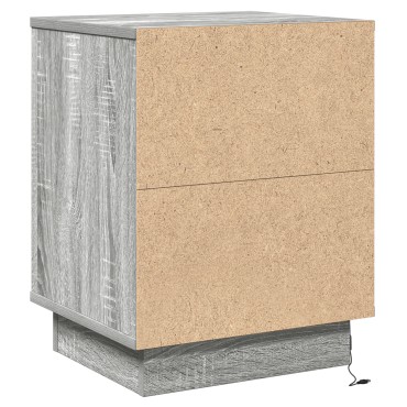 vidaXL Κομοδίνο 2 τεμ. Γκρι 39x34,5x50cm Επεξεργασμένο ξύλο