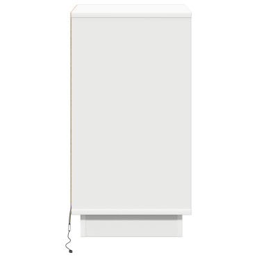 vidaXL κομοδίνο με LED Λευκό 39x34.5x65cm Επεξεργασμένο Ξύλο 1 τεμ.
