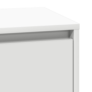 vidaXL κομοδίνο με LED Λευκό 39x34.5x65cm Επεξεργασμένο Ξύλο 1 τεμ.