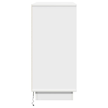 Κομοδίνο vidaXL με LED Λευκό 71x34,5x75cm Επεξεργασμένο ξύλο 1 τεμ.