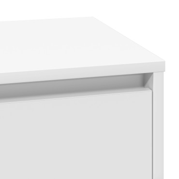 Κομοδίνο vidaXL με LED Λευκό 71x34,5x75cm Επεξεργασμένο ξύλο 1 τεμ.