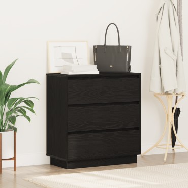 vidaXL Κομοδίνο Μαύρη Οξυά 71x34,5x75cm Επεξεργασμένο ξύλο 1 τεμ.