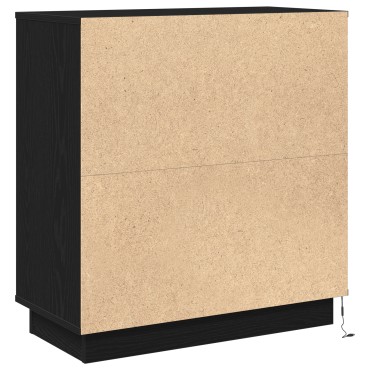 vidaXL Κομοδίνο Μαύρη Οξυά 71x34,5x75cm Επεξεργασμένο ξύλο 1 τεμ.