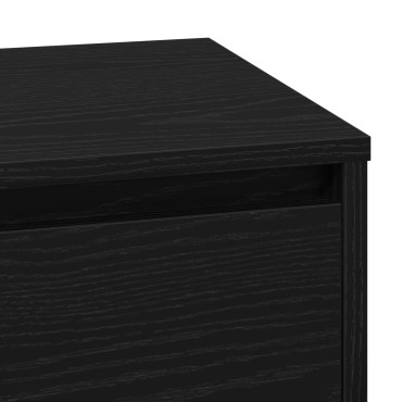 vidaXL Κομοδίνο Μαύρη Οξυά 71x34,5x75cm Επεξεργασμένο ξύλο 1 τεμ.