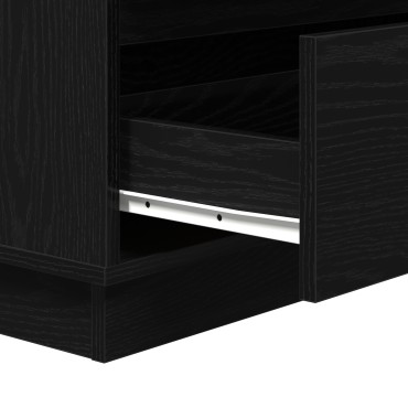 vidaXL Κομοδίνο Μαύρη Οξυά 71x34,5x75cm Επεξεργασμένο ξύλο 1 τεμ.