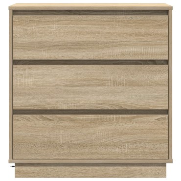 Κομοδίνο vidaXL με LED Σονόμα Όξυ 71x34,5x75cm Κατασκευασμένο Ξύλο 1 τεμ.