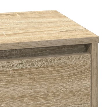 Κομοδίνο vidaXL με LED Σονόμα Όξυ 71x34,5x75cm Κατασκευασμένο Ξύλο 1 τεμ.