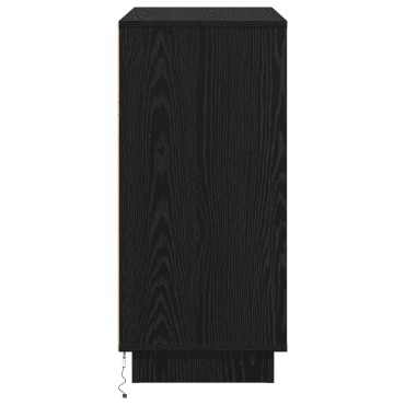 vidaXL Μπουφές με LED Μαύρο Δρυς 71x34,5x75cm Επεξεργασμένο ξύλο 1 τεμ.