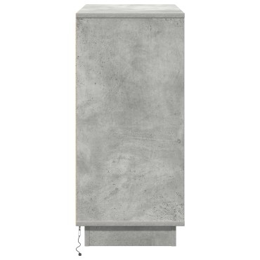 vidaXL Μπουφές με LED Γκρι Σκυρόδεμα 71x34,5x75cm Κατασκευασμένο από Ξύλο 1 τεμ.