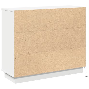 vidaXL Κομοδίνο LED Λευκό 90x32x75cm από Επεξεργασμένο Ξύλο 1 τεμ.